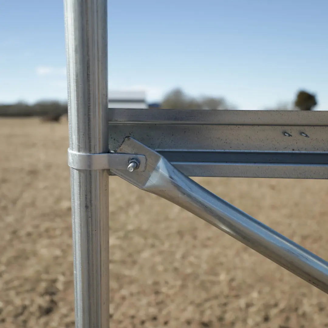 Greenhouse corner brace kit by Bootstrap Farmer, showing metal brackets and screws for greenhouse structural support.
