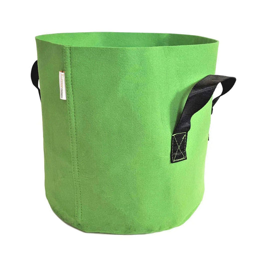 Set of 10 Bootstrap Farmer 7-gallon colored fabric grow bags for gardening and plant cultivation.