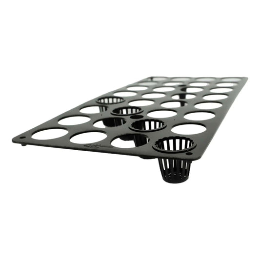 Bootstrap Farmer 10"x20" net pot tray insert with 32 holes for hydroponic systems, ideal for efficient plant growth.