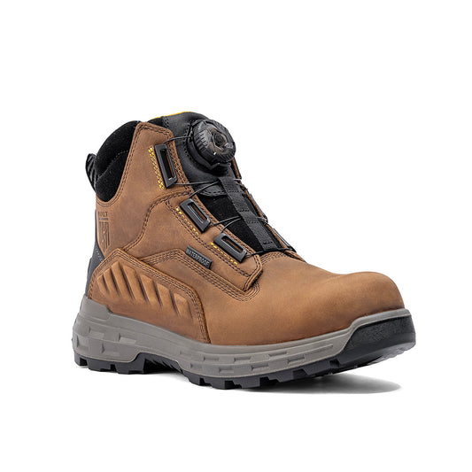 Chinook Wildwood 6-inch brown soft toe Turbolace™ work boot made in the USA with leather upper and rugged construction.