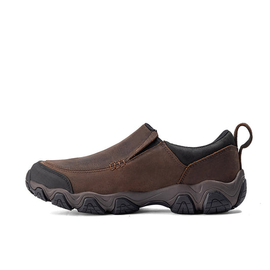 Brown Kelly Leather Slip-On Shoe by Chinook® Footwear, showcasing smooth leather upper and comfortable slip-on design.