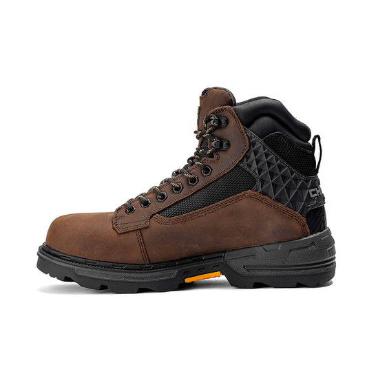 Brown Chinook® waterproof work boot with plain toe and 6-inch pallet jack design, ideal for durable industrial footwear.