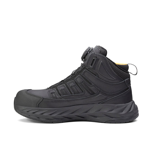 Chinook® black Pro Safety Mid 6-inch composite toe work boot with durable leather upper and slip-resistant sole.