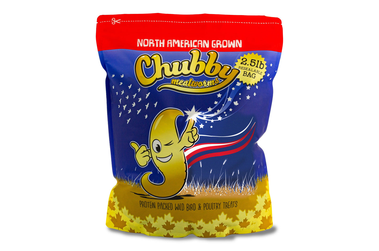 7.5 lbs Chubby North American Grown dried mealworms by Chubby Mealworms USA, non-GMO, Montreal-grown natural pet food.