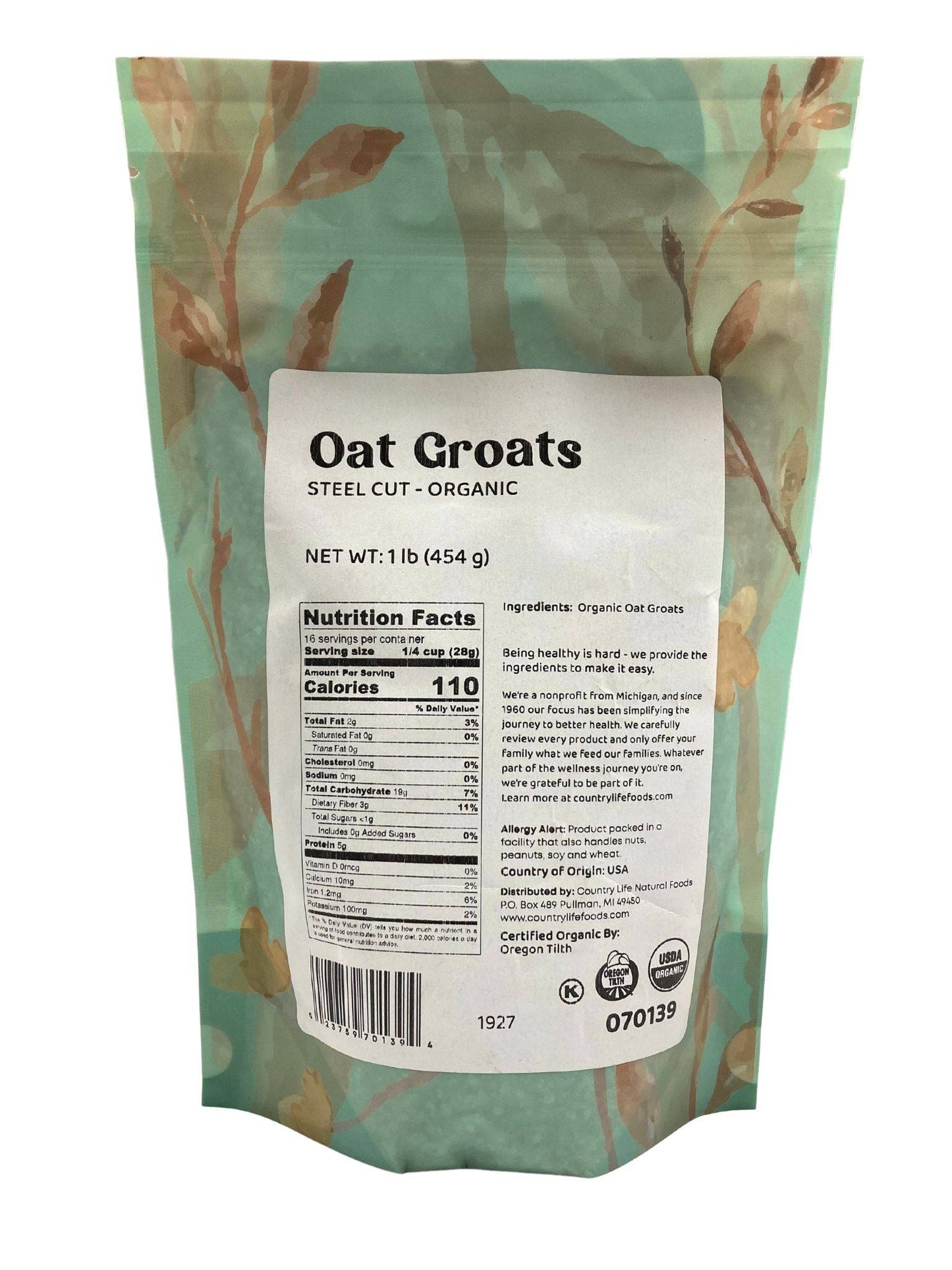 Oat Groats, Steel Cut, Organic - Blessings Grow Meadows