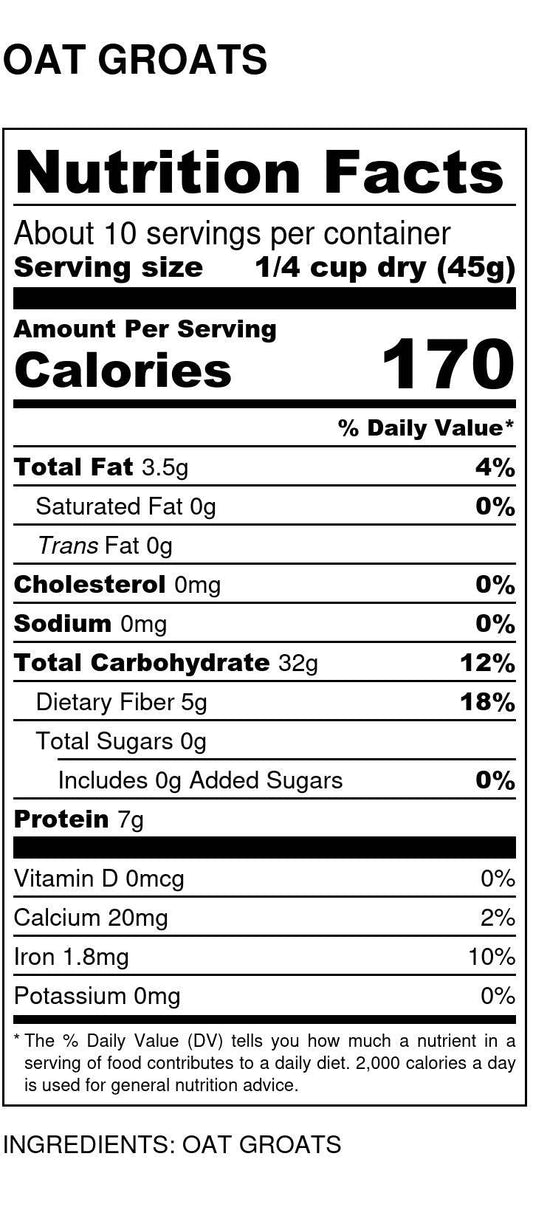 Oat Groats, Steel Cut, Organic - Blessings Grow Meadows