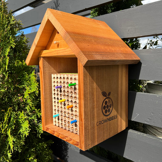 CrownBees Bee Wayfinders Summer Leaf Bees decorative bee attractors for outdoor gardens and bee habitats.
