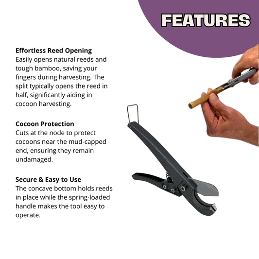 CrownBees Reed Splitter tool used for splitting reed material for bee hive frames and beekeeping projects.