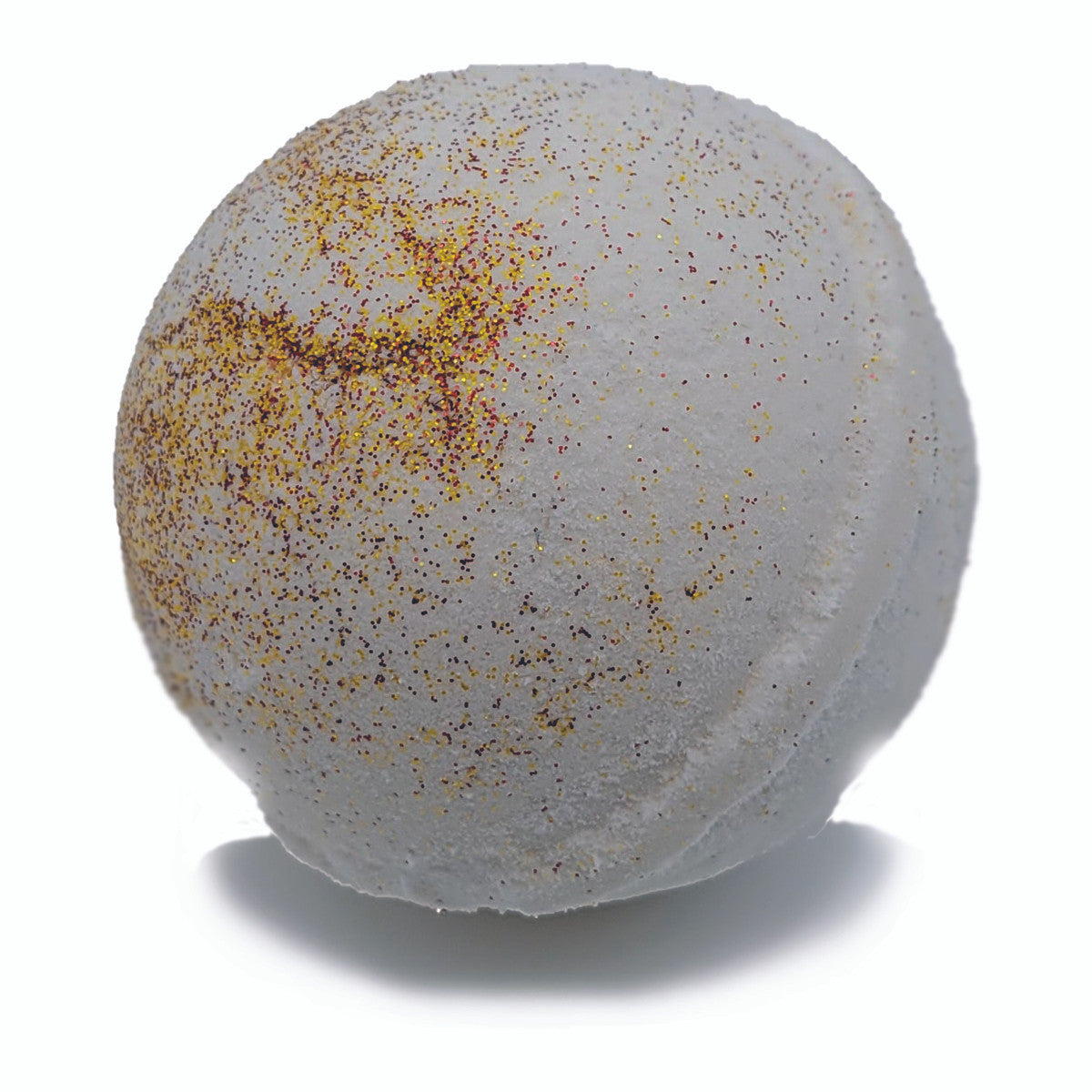 Evolve Botanica Spiked Eggnog bath bomb with holiday winter scent, colorful and festive for seasonal bath relaxation.