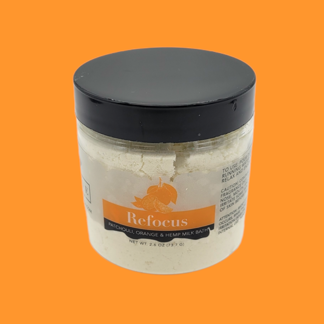 Milk Bath - Refocus (Patchouli, Orange, & Hempseed Oil) Mini - Blessings Grow Meadows