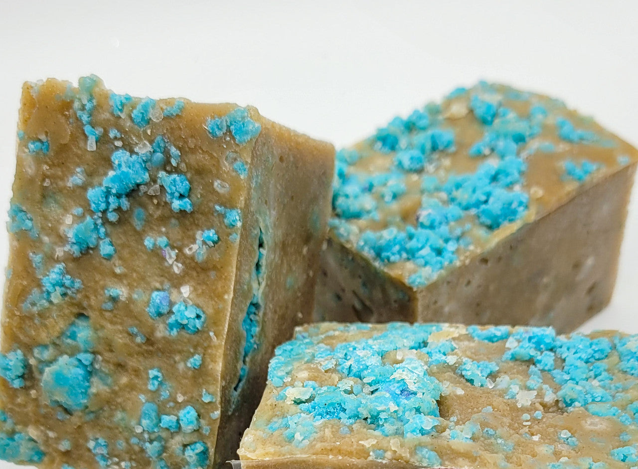 Evolve Botanica Beach Please specialty soap in unprinted glassine bag, limited edition, with natural ingredients and beach-inspired scent.
