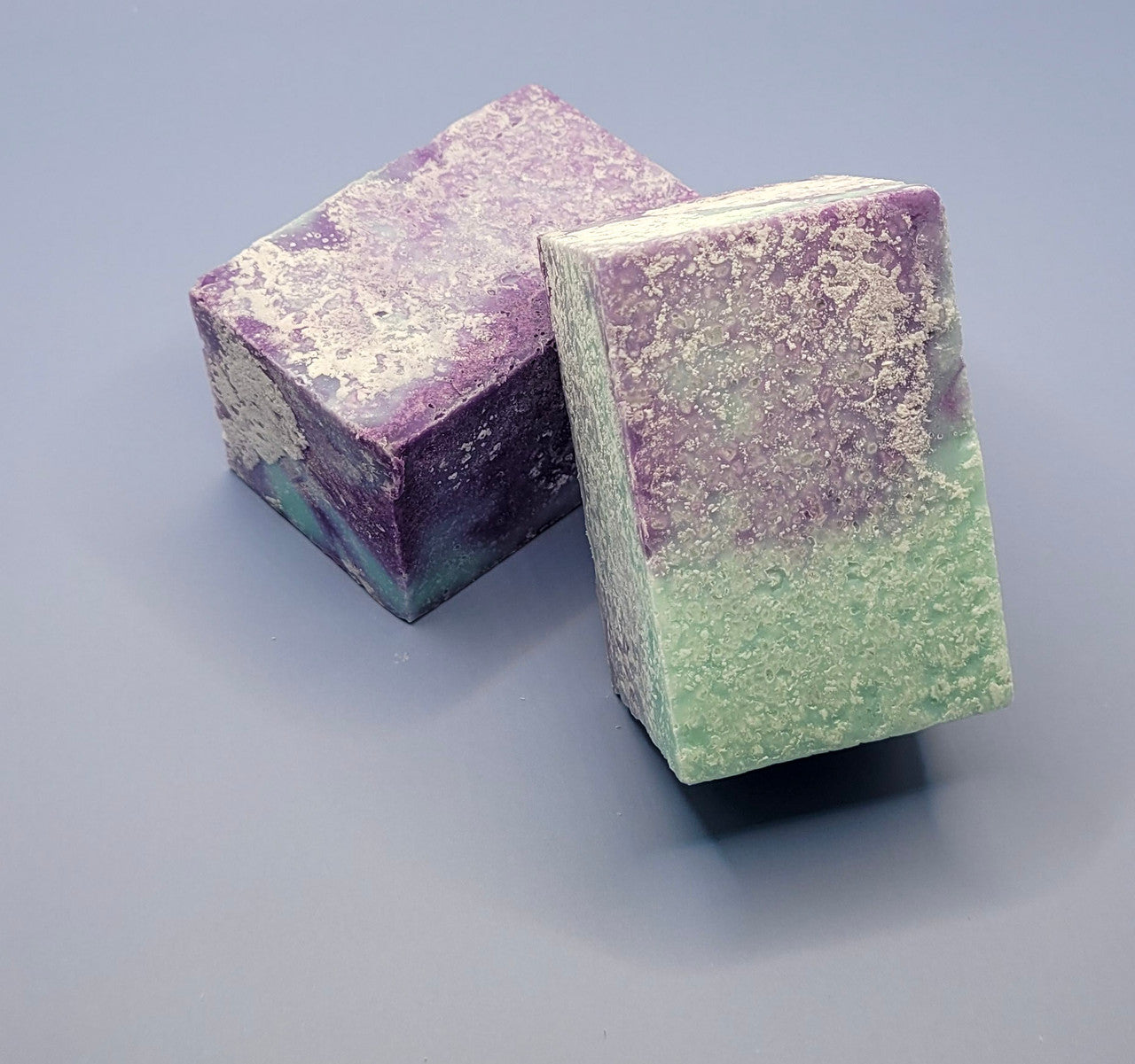 Evolve Botanica Sea Glass Salt Bar specialty soap wrapped in unprinted glassine bag, highlighting natural ingredients and textured surface.