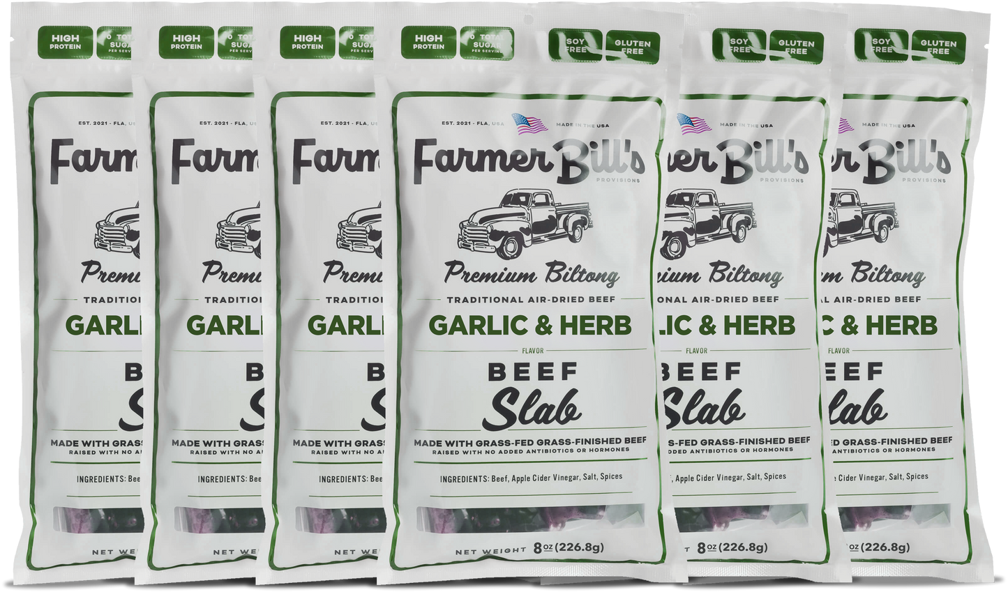 8 oz Garlic & Herb Beef Biltong Slab - Blessings Grow Meadows