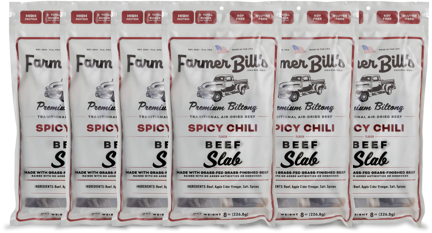 8 oz Spicy Chili Beef Biltong Slab - Blessings Grow Meadows