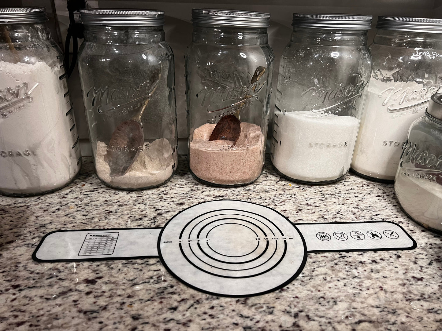 Five Oaks Farm Dough Sling for baking and dough handling, shown in use with flour-dusted surface.