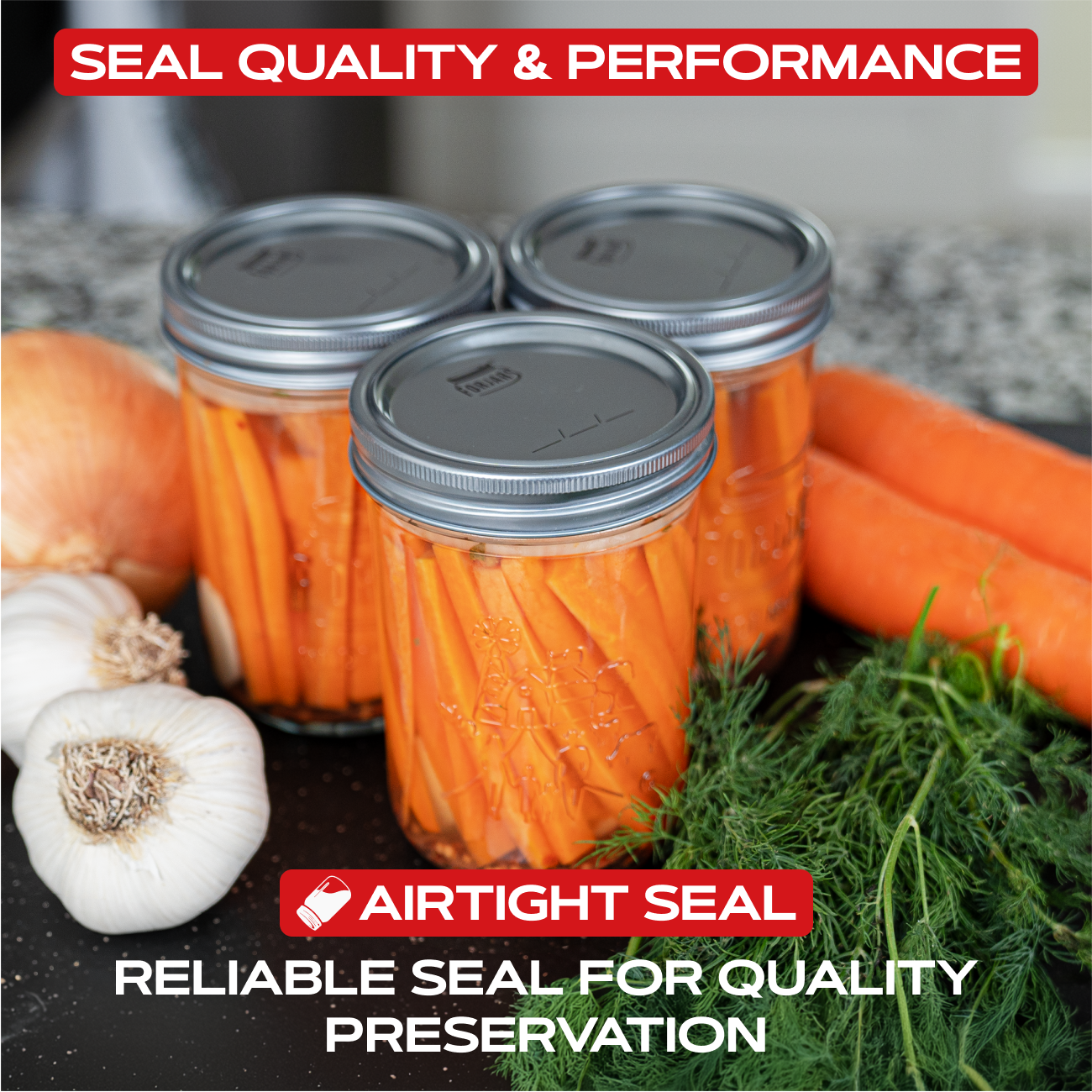 Forjars® 100 wide mouth rings in a jar for storing and organizing small items or crafts.