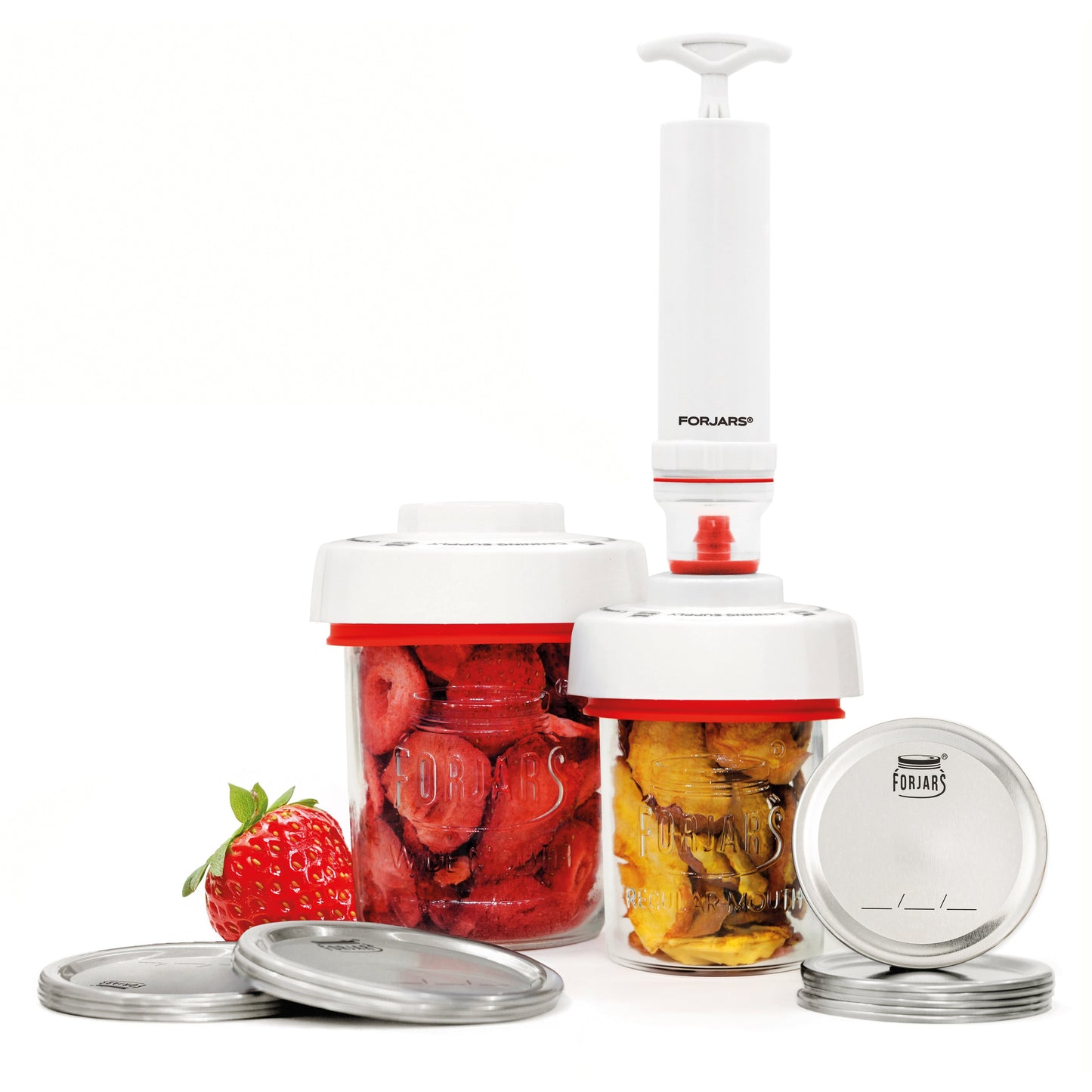 ForJars Vacuum Sealer Kit with black and silver vacuum sealer appliance and accessories for food freshness preservation
