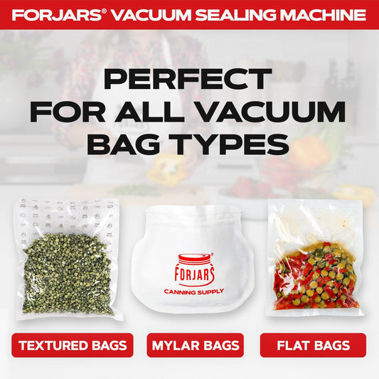 ForJars Vacuum Sealer PRO machine, a kitchen appliance with digital controls for airtight food sealing and preservation.