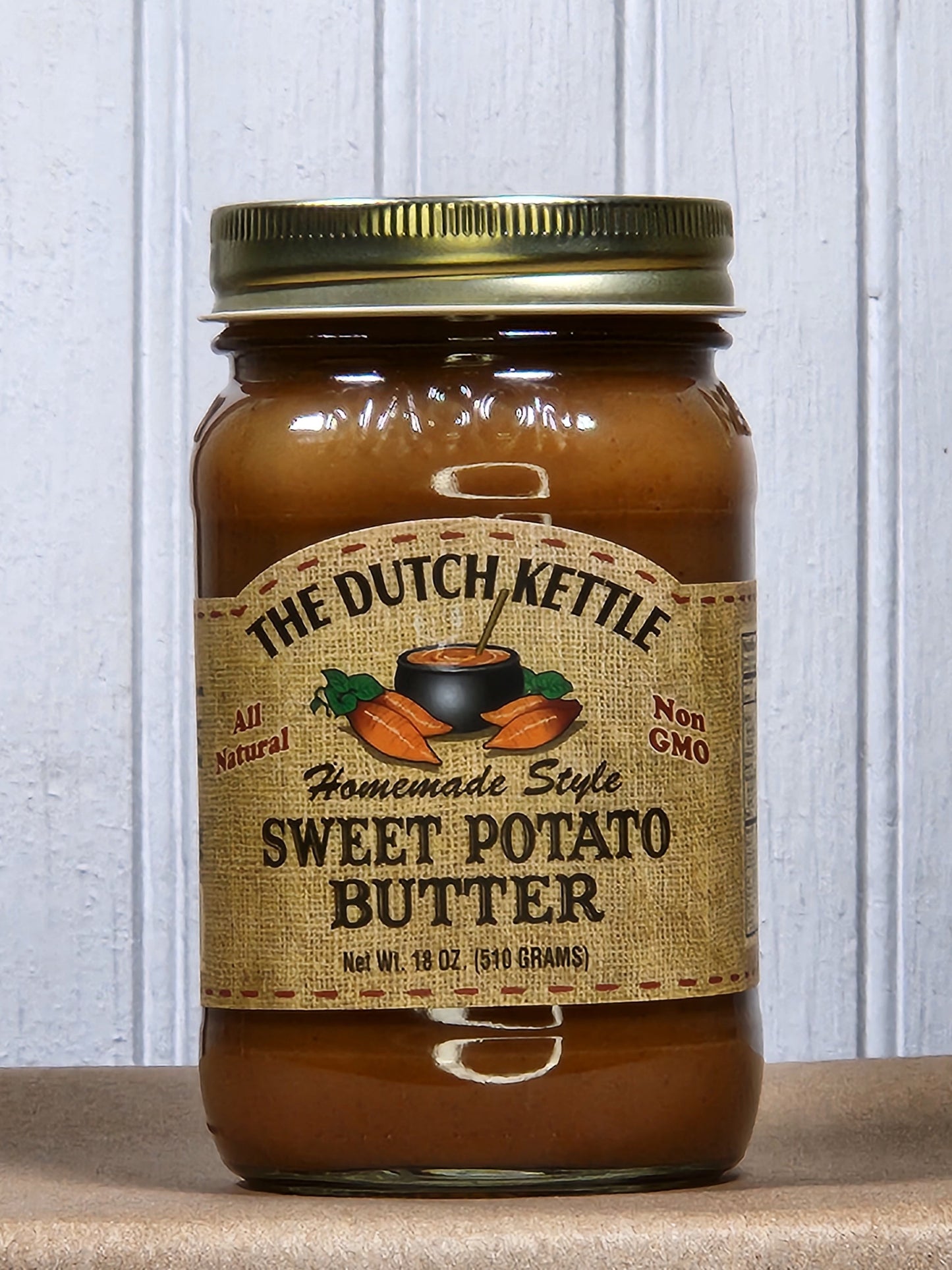 Creamy sweet potato butter from Georgia Peach World, a smooth spread made from natural sweet potatoes and rich flavors.