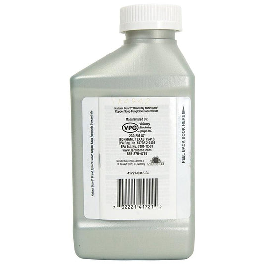 Grow Organic Fertilome Copper Soap Liquid Fungicide concentrate in a pint bottle, used for pest control and plant disease management.