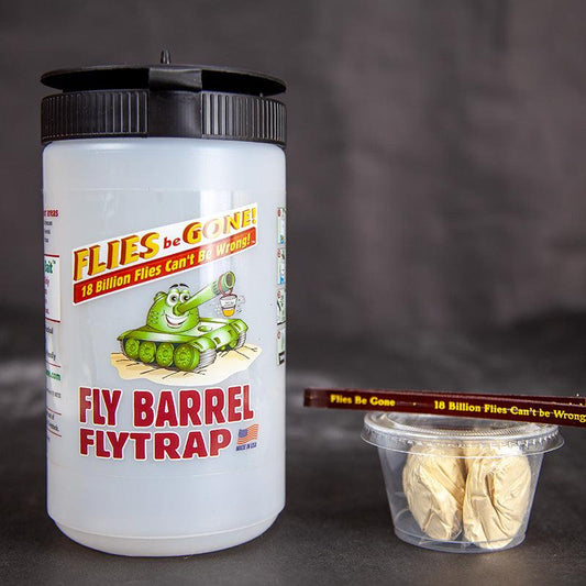 Grow Organic Flies Be Gone Fly Barrel trap for pest control, designed to attract and trap flies effectively.
