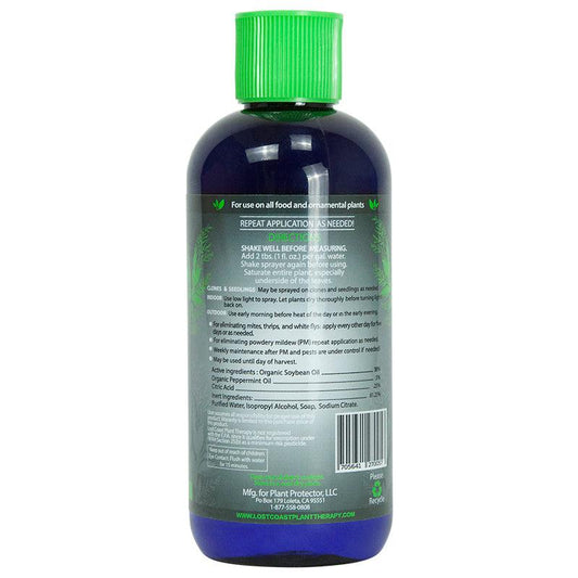 Grow Organic Lost Coast Plant Therapy pest control spray in 12 oz bottle, natural organic solution for plant pest management.