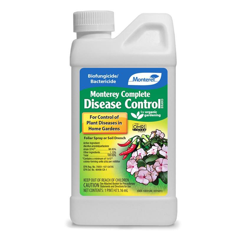 Grow Organic Monterey Complete Disease Control pest control pint bottle for organic plant disease management.