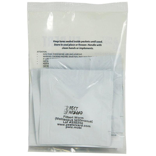 Grow Organic Pest Wizard Filbert Worm Lure 3-pack for pest control, showing the lure packaging and product details.