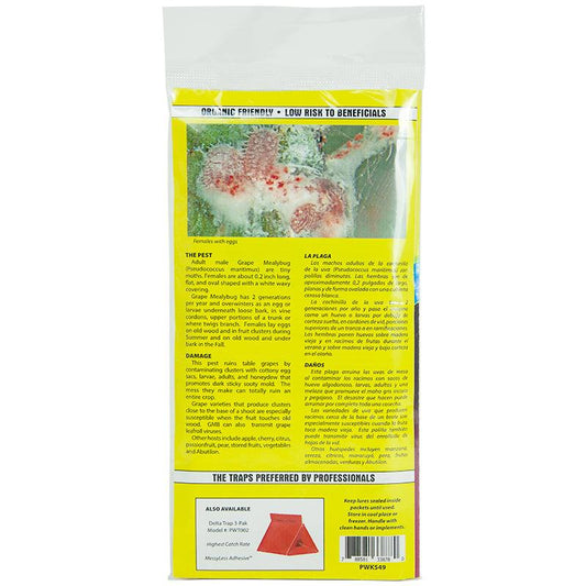 Grow Organic Pest Wizard Grape Mealybug Trap Kit for effective pest control on grapevines, featuring sticky traps with bright yellow color.