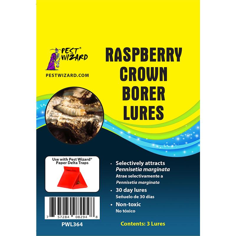 Grow Organic Pest Wizard Raspberry Crown Borer Lure 3-pack for effective pest control on raspberry plants.