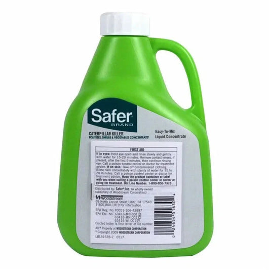 Grow Organic Safer Caterpillar Killer II 16 oz pest control bottle with natural pest repellent formula for garden caterpillar control.