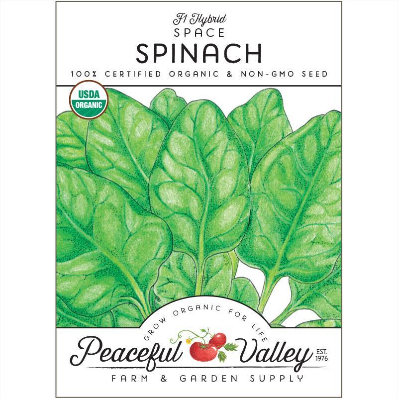 Organic Space Spinach Seeds by Grow Organic, vegetable seeds for planting nutritious, leafy greens in your garden.