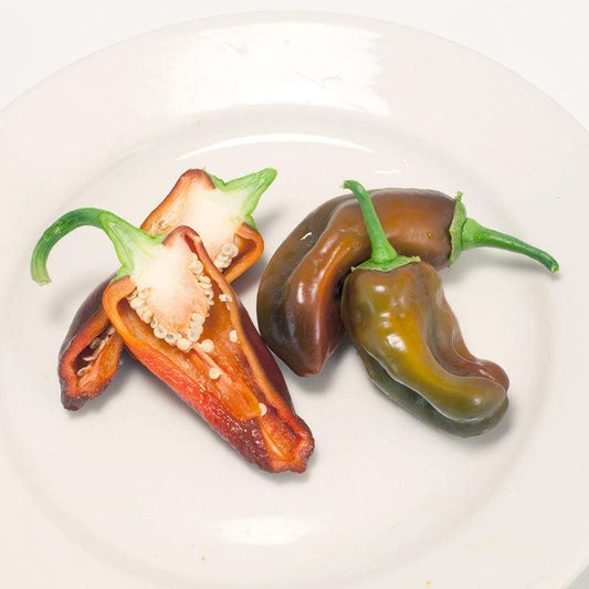 Organic Chocolate Sweet Pepper Seeds from Grow Organic, vegetable seed pack with vibrant seed images for planting.