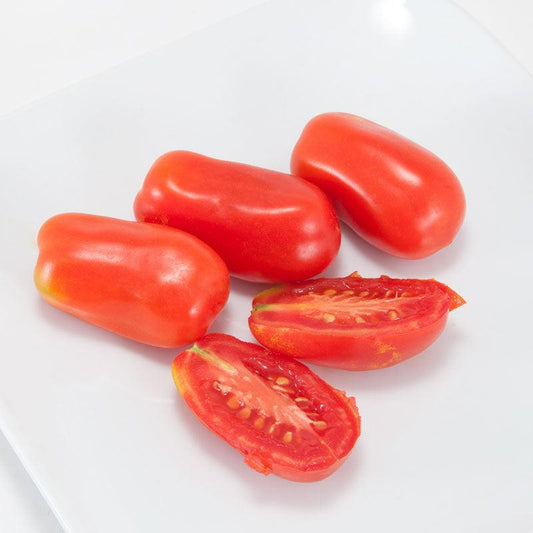 Organic San Marzano tomato seeds from Grow Organic, vegetable seed pack with vibrant tomato illustrations.