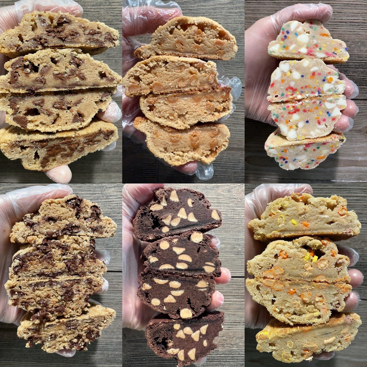 Assorted Halfsies Cookie Company LLC cookies in a 12-pack sampler, featuring a variety of half-size cookie treats.