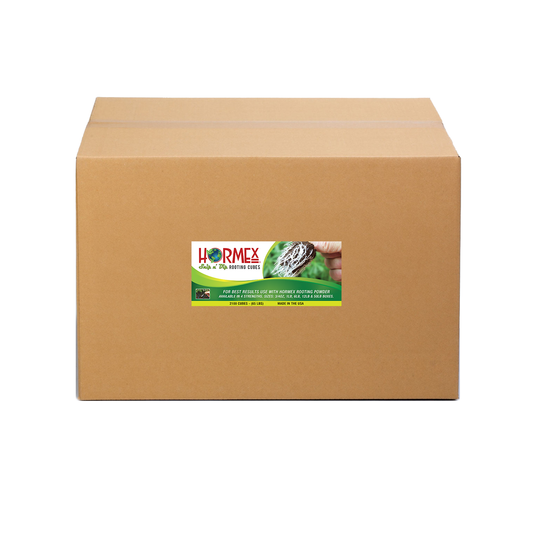 HORMEX Plant Supplements with 50 rooting cubes for starting seeds or cuttings, featuring peat moss and coco plugs for healthy plant growth.