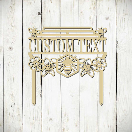 Custom Bee Garden Metal Stake Sign, Honey Bee Garden Sign - Blessings Grow Meadows