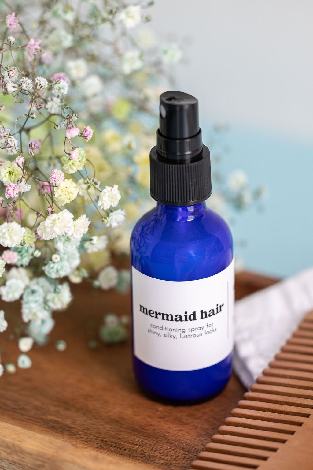 Mermaid Hair- Detangling Spray: No More Knots Herbal Leave-In Conditioner - Blessings Grow Meadows