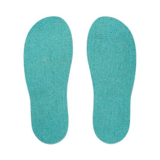 Light felt insoles by Kyrgies, shown in maize color, designed for comfort and warmth in footwear.