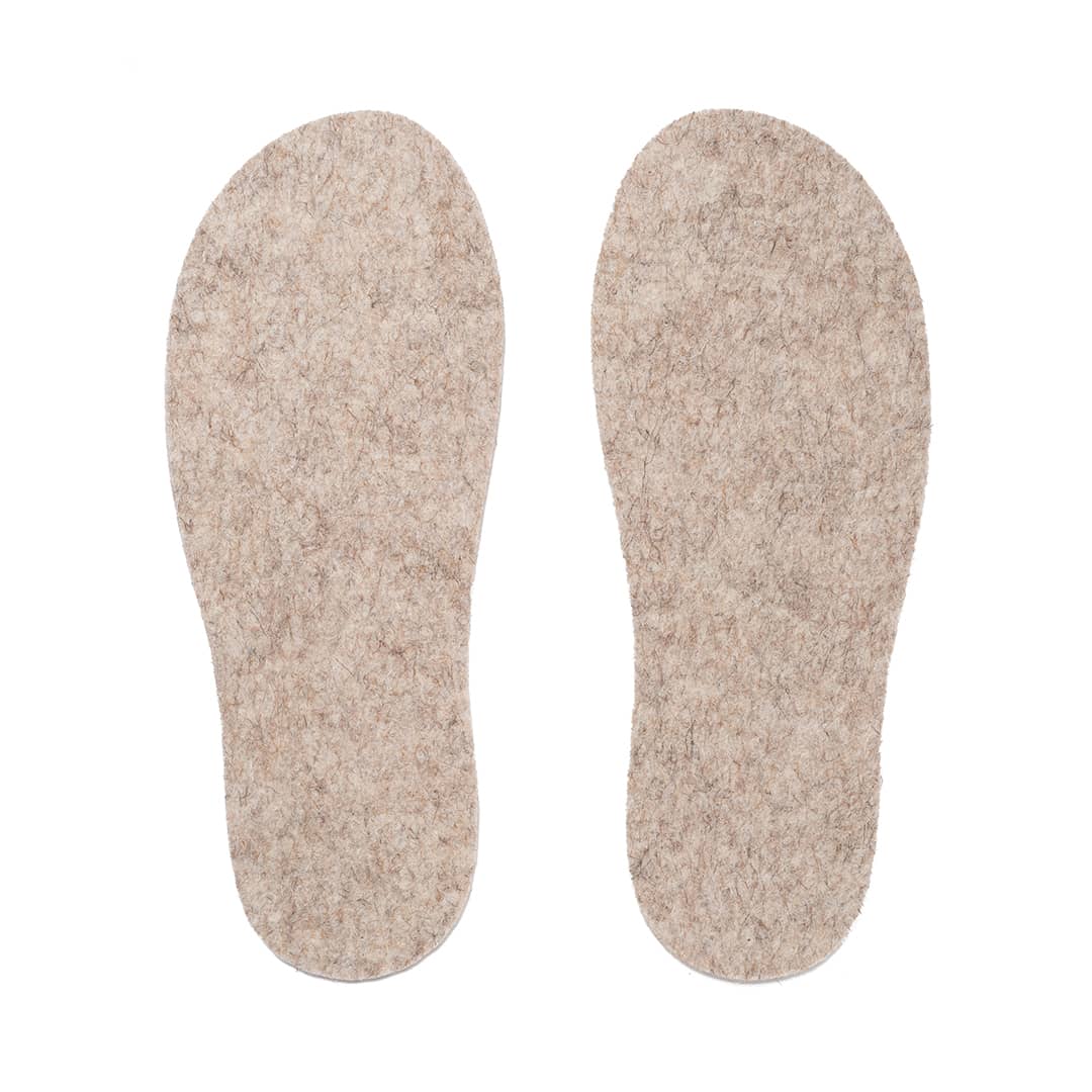Kyrgies light felt insoles for shoes, natural maize color, soft and comfortable foot support for everyday wear