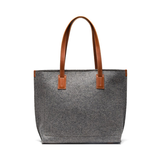Gray Kyrgies handmade wool tote bag with sturdy handles and spacious interior, perfect for everyday use.