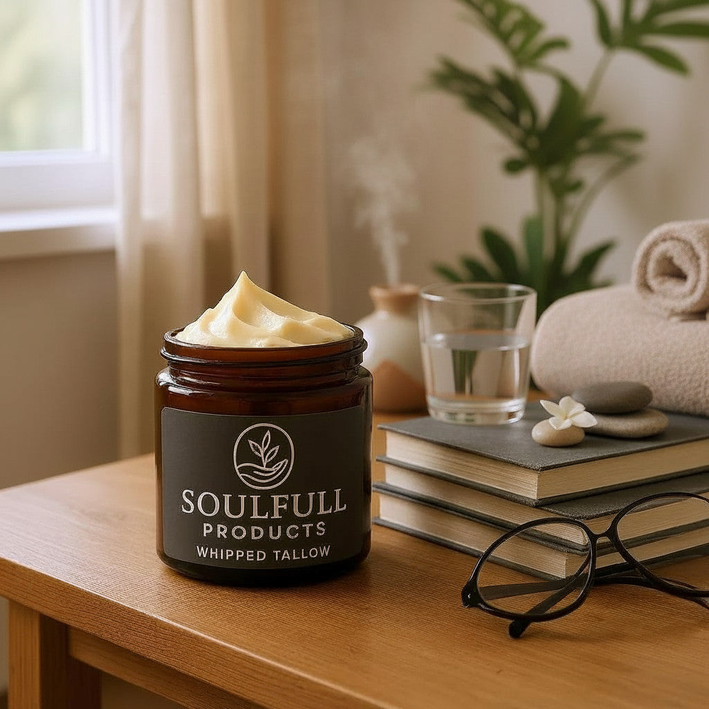 Unsented whipped tallow salt scrub - Blessings Grow Meadows