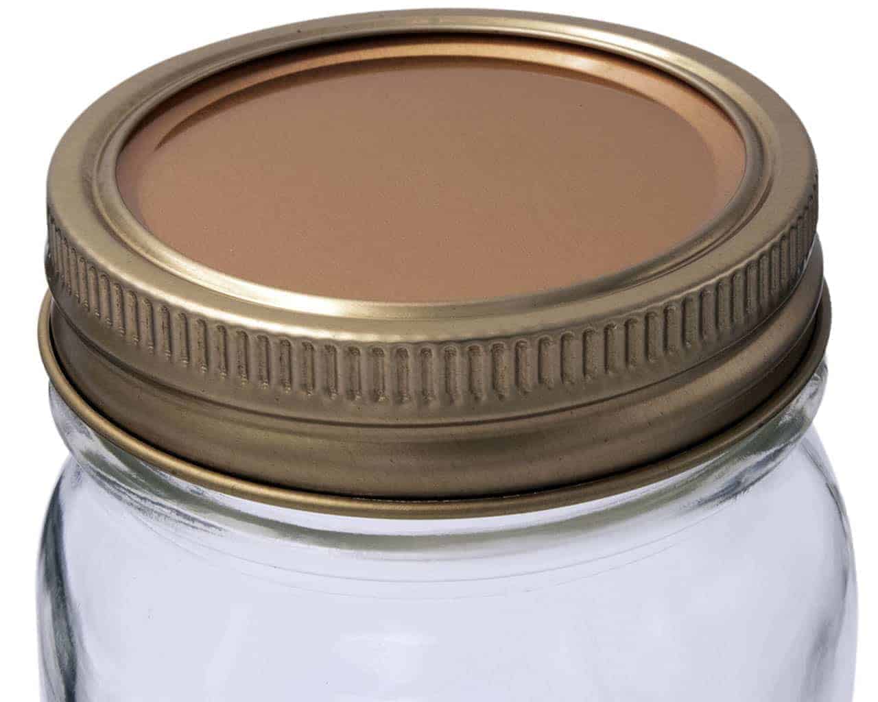Set of 10 copper bands for Mason jars, designed to seal and decorate regular-mouth Mason jars for storage and presentation.