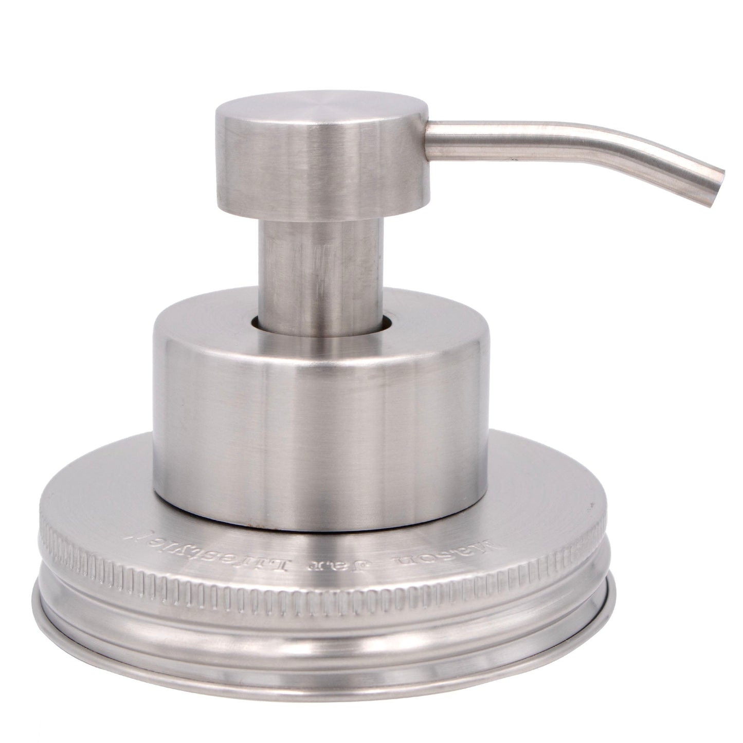 Satin finish foaming soap pump dispenser for mason jars, designed for regular mouth mason jars by Mason Jar Lifestyle.