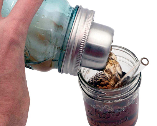 Mason Shaker Cocktail Shaker Lid with Stainless Steel Band - Blessings Grow Meadows