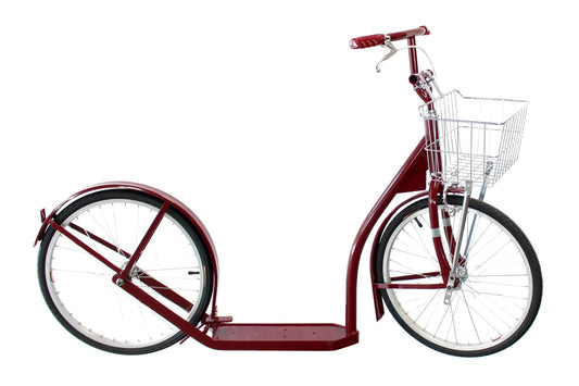 AmishToyBox Deluxe Kick Scooter Bike Model 2060 in youth and adult size, side view of frame and handlebars