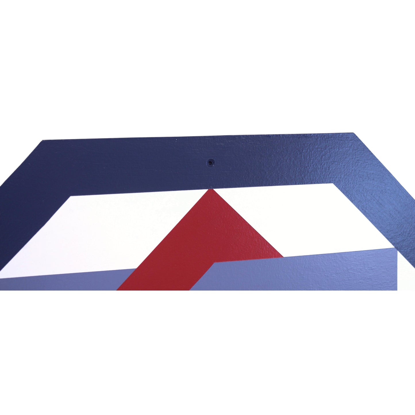 Hand-painted red labyrinth barn quilt outdoor wall sign for lawn and patio, crafted by AmishToyBox.com.