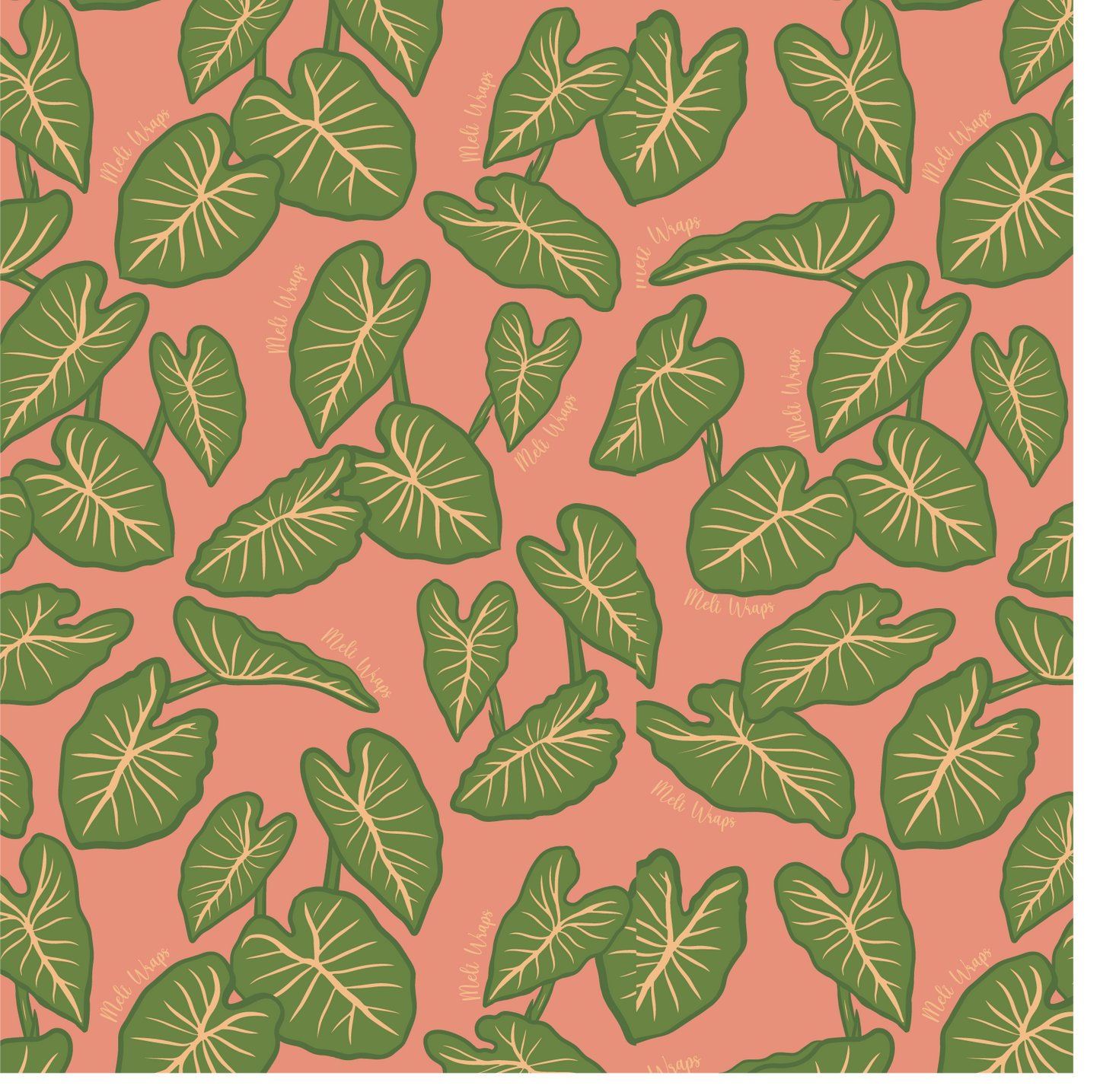 Meli Wraps beeswax roll in Kalo print, natural beeswax wrap bulk roll for food storage, eco-friendly beeswax food wrap.