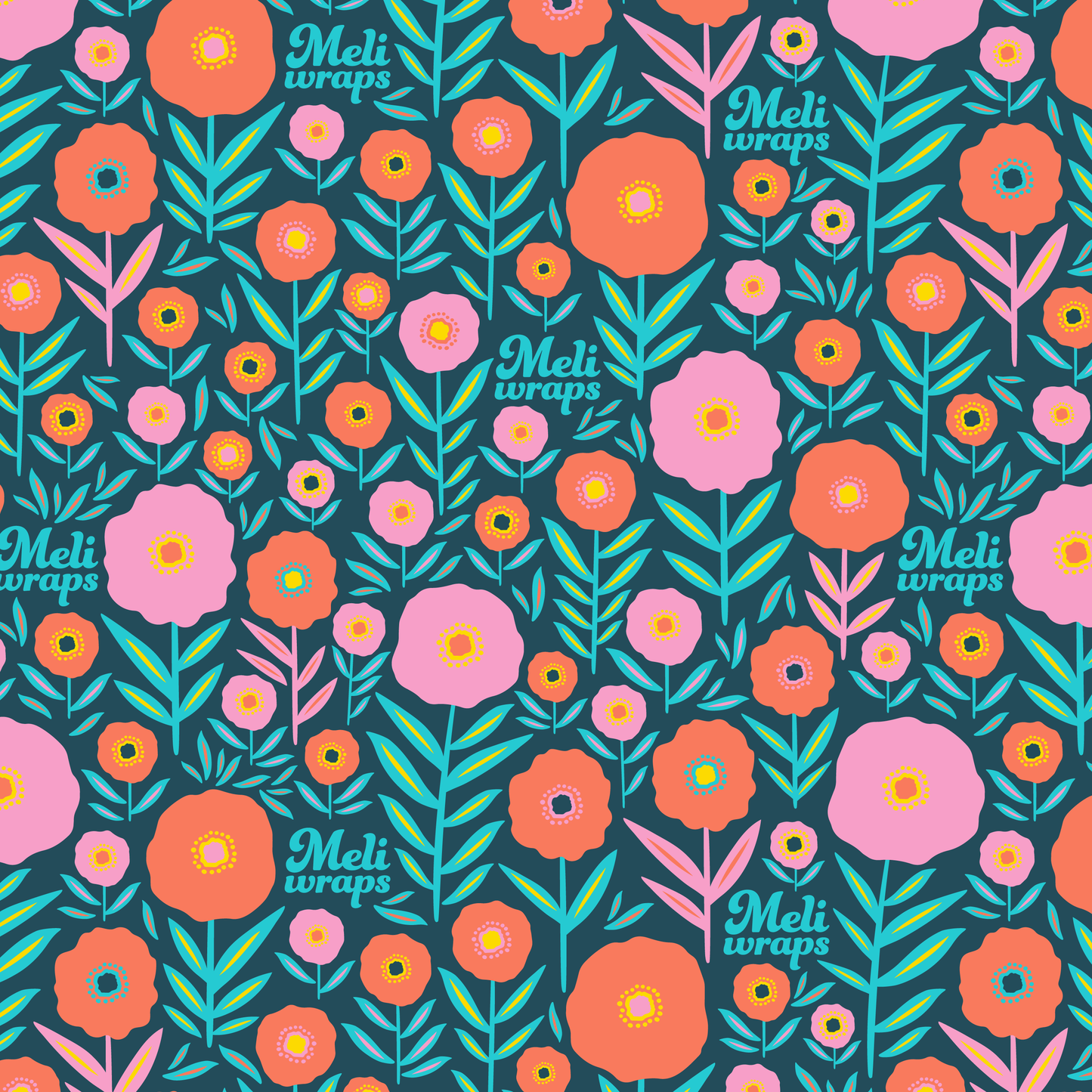 Set of Meli Wraps beeswax food wraps in fall bloom print, includes small, medium, and large sizes for eco-friendly food storage.