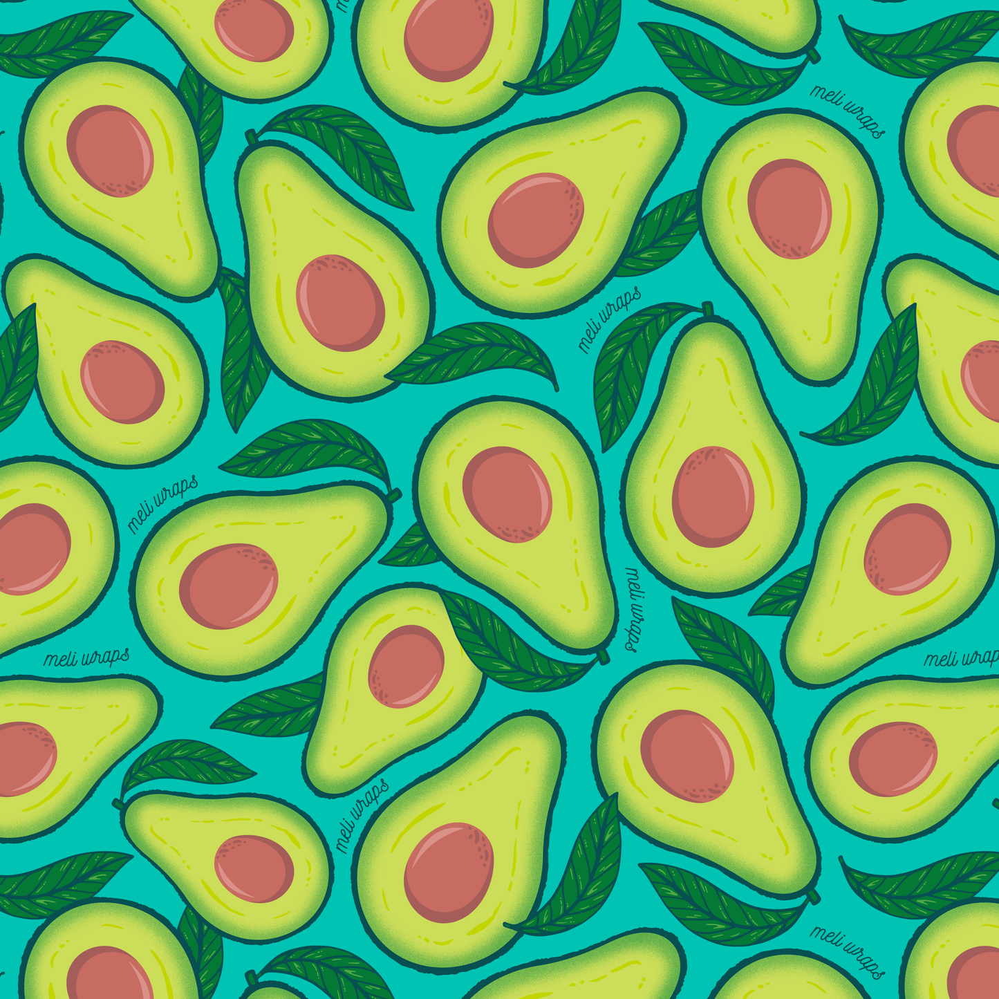 Set of three avocado-themed Swedish dish cloths by Meli Wraps for kitchen cleaning and drying tasks.